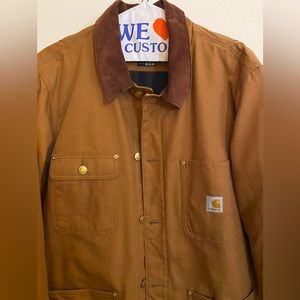 Loose Fit Firm Duck Blanket-Lined Chore Coat